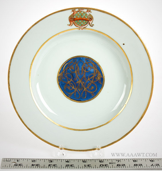 Porcelain, Chinese Export Armorial Dish, Arms of Winder
K'ang Hsi, Circa 1720, scale view